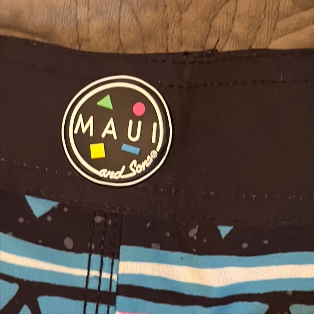 Maui and Sons Vibrant Geometric Swim Shorts